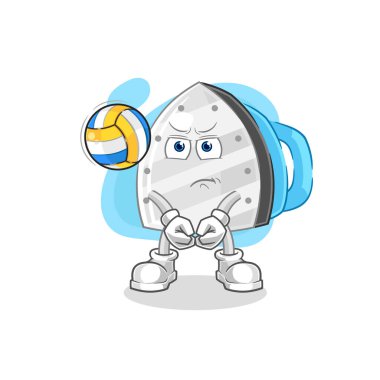 the iron play volleyball mascot. cartoon vecto