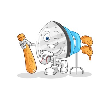the iron playing baseball mascot. cartoon vecto