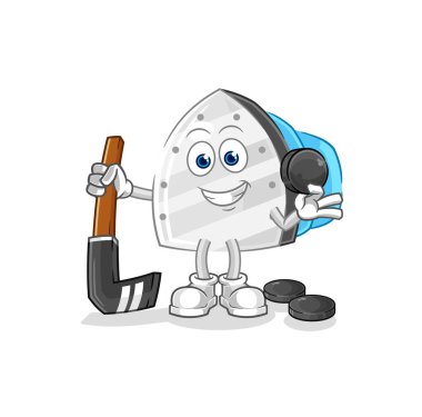 the iron playing hockey vector. cartoon characte