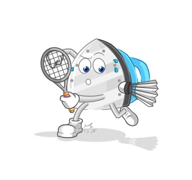 the iron playing badminton illustration. character vecto