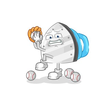 the iron baseball pitcher cartoon. cartoon mascot vecto
