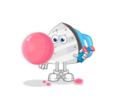 the iron chewing gum vector. cartoon characte