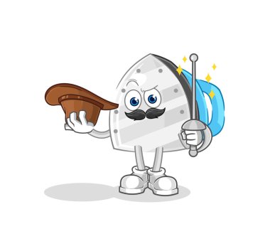 the iron fencer character. cartoon mascot vecto