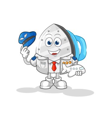 the iron pilot mascot. cartoon vecto