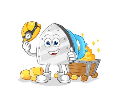 the iron miner with gold character. cartoon mascot vecto
