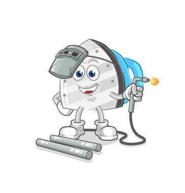 the iron welder mascot. cartoon vecto