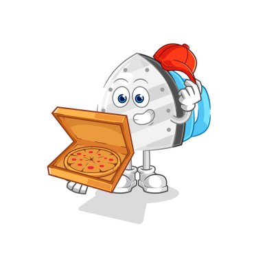 the iron pizza delivery boy vector. cartoon characte
