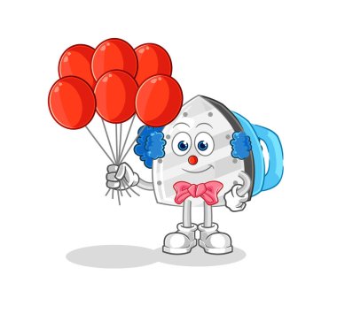 the iron clown with balloons vector. cartoon characte