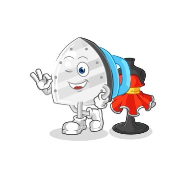 the iron fashion designer vector. cartoon characte