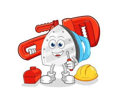 the iron plumber cartoon. cartoon mascot vecto