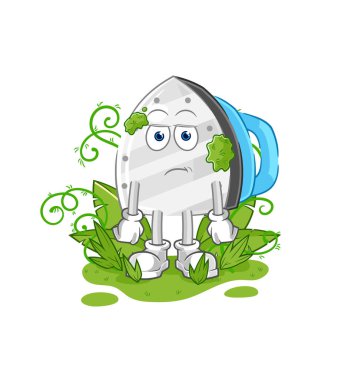 the iron waiting too long mascot. cartoon vecto