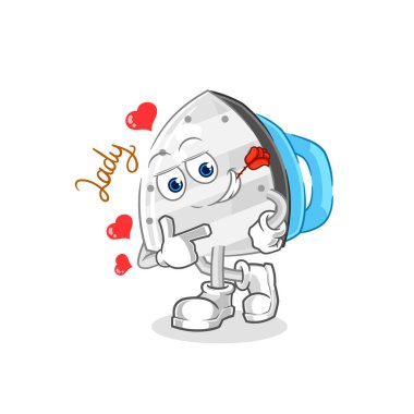 the iron flirting illustration. character vecto