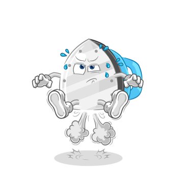 the iron fart jumping illustration. character vecto