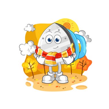 the iron in the autumn. cartoon mascot vecto