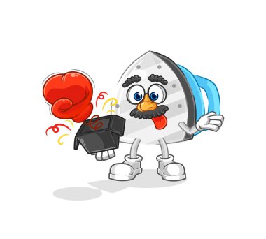 the iron prank glove in the box. cartoon masco