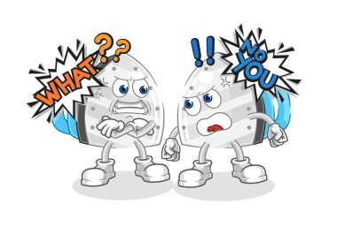 the iron arguing each other cartoon vecto