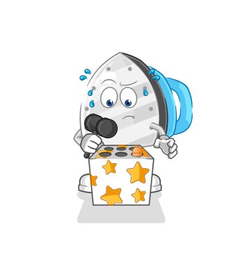 the iron play whack a mole mascot. cartoon vecto