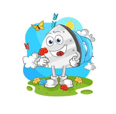 the iron pick flowers in spring. character vecto