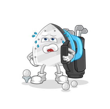 the iron with golf equipment. cartoon mascot vecto