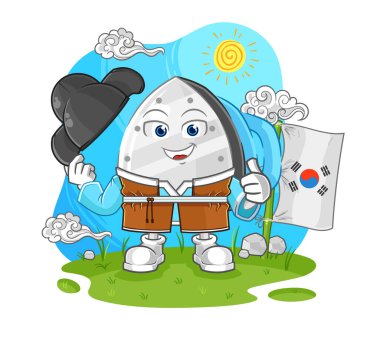 the iron korean culture vector. cartoon characte