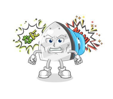 the iron anime angry vector. cartoon characte