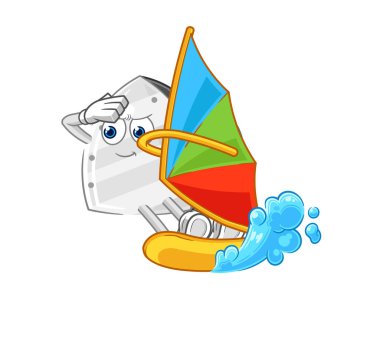 the iron windsurfing character. mascot vecto