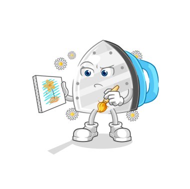 the iron traditional painter cartoon character vecto