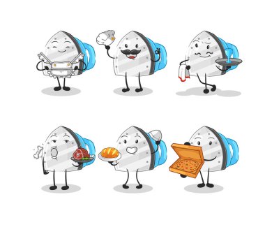 the iron restaurant group character. cartoon mascot vecto