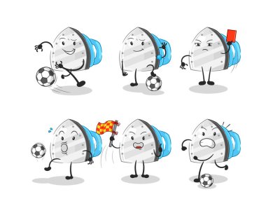 the iron football group character. cartoon mascot vecto