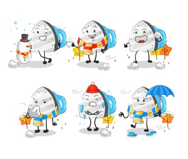 the iron in cold weather character mascot vecto