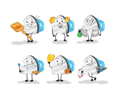 the iron profession set character. cartoon mascot vecto