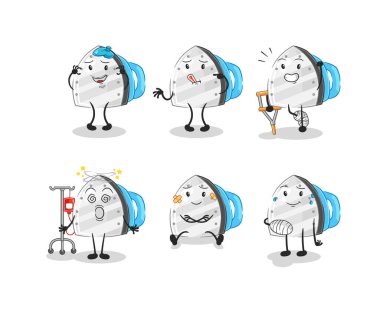 the iron sick group character. cartoon mascot vecto