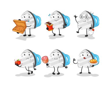 the iron food set character. cartoon mascot vecto