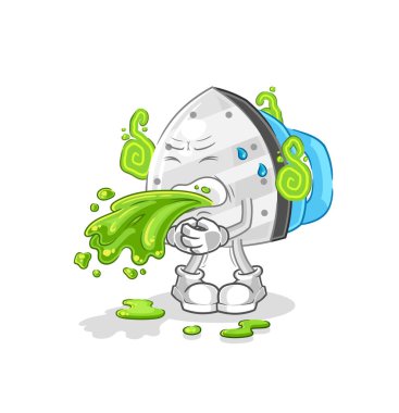 the iron throw up cartoon. cartoon mascot vecto