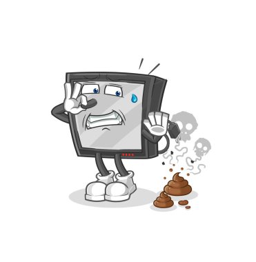 the tv with stinky waste illustration. character vecto