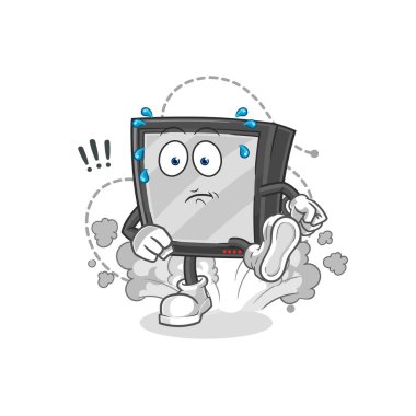 the tv running illustration. character vecto