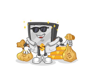 the tv rich character. cartoon mascot vecto