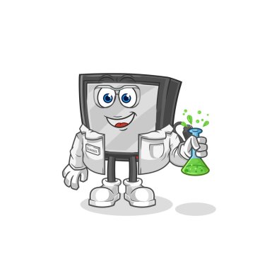 the tv scientist character. cartoon mascot vecto