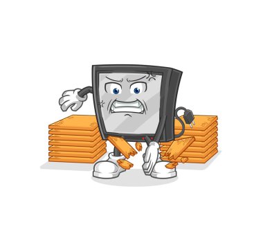 the tv karate mascot. cartoon vecto