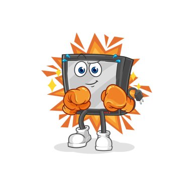 the tv boxer character. cartoon mascot vecto