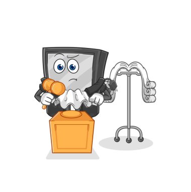 the tv judge holds gavel. character vecto