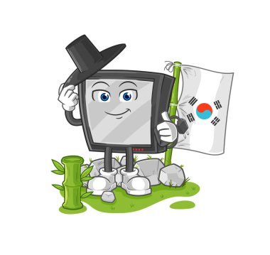 the tv korean character. cartoon mascot vecto