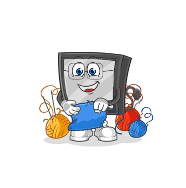 the tv tailor mascot. cartoon vecto