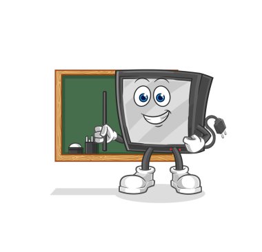 the tv teacher vector. cartoon characte