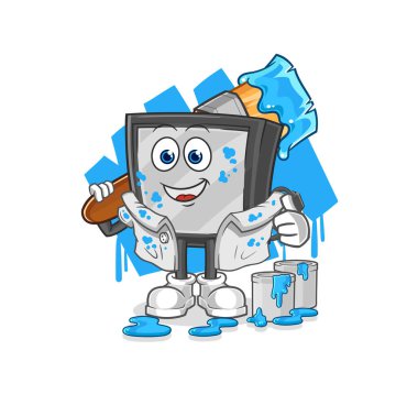 the tv painter illustration. character vecto