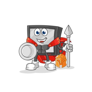 the tv spartan character. cartoon mascot vecto