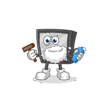 the tv shave facial hair vector. cartoon characte