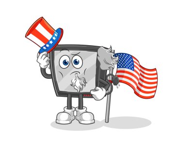 the tv uncle sam character. cartoon mascot vecto