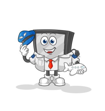 the tv pilot mascot. cartoon vecto