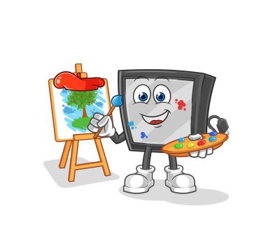 the tv artist mascot. cartoon vecto